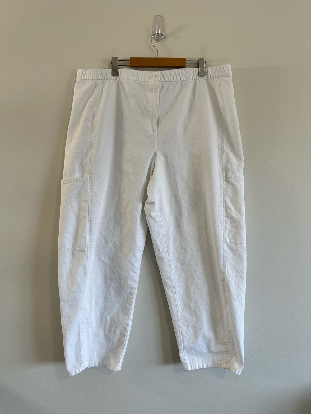 Eileen Fisher Cotton Hemp Stretch Lantern Pant White Size 1X - Picture 4 of 13